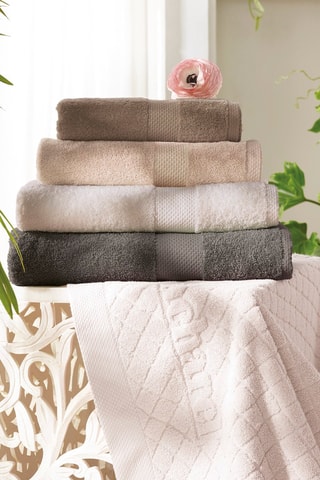 2 serviettes de toilette et 2 draps de douche - Taupe