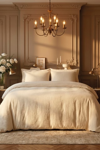 Taie de traversin en coton 85 fils/cm² - Taupe