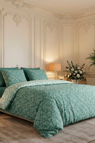 2 taies d'oreiller en satin de coton 80 fils/cm² - Vert