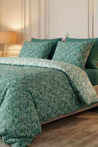 2 taies d'oreiller en satin de coton 80 fils/cm² - Vert