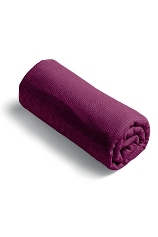 Drap-housse en satin de coton 80 fils/cm² - Prune