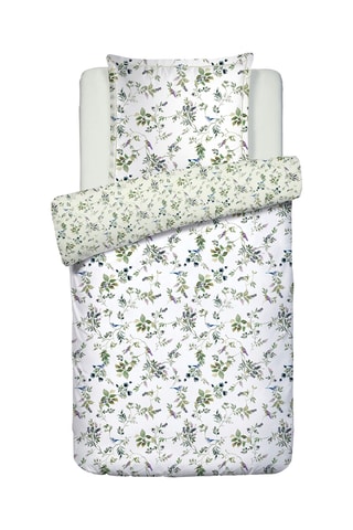 Parure de couette réversible en satin de coton 80 fils/cm² - Blanc