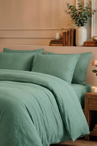 Parure de couette en coton 85 fils/cm² - Vert