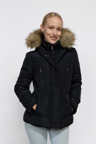 Doudoune à capuche Bella  - Noir et marron