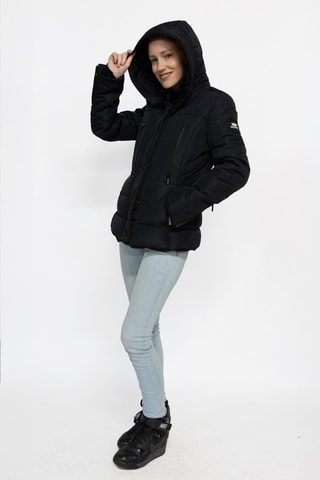 Doudoune à capuche Bella  - Noir et marron