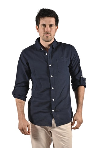 Chemise en lin Rony  - Bleu