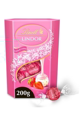 2 x boîtes de chocolats LINDOR blanc fourrés fraise-crème - 200 g