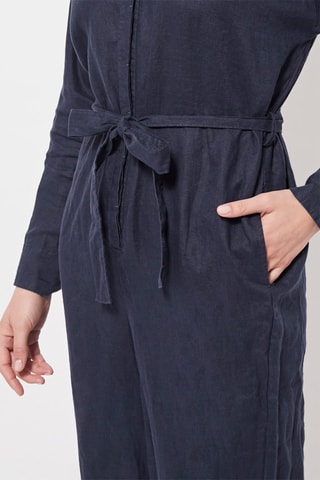 Linnen jumpsuit. Marineblauw
