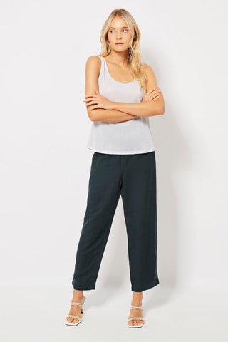 Linnen Casual Broek Donkerblauw