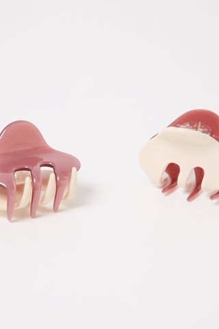 2 Klemmen Roze en Lichtpaars 