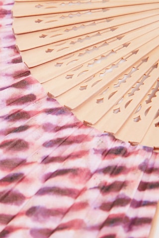 Houten Waaier - Rood