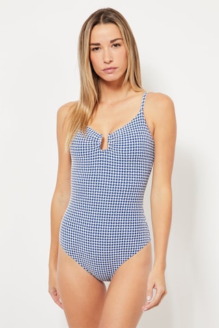 Maillot 1 pièce - Bleu et blanc