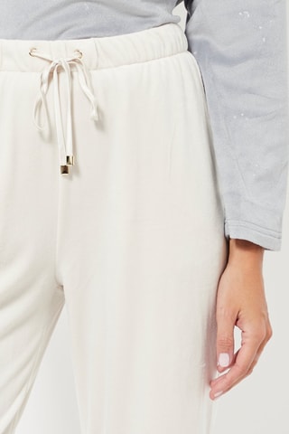 7/ 8 Velours Pyjamabroek Hoge Taille - Ecru