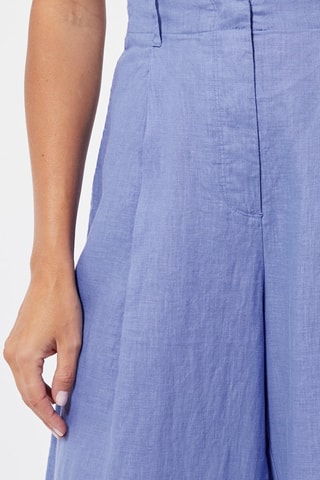 Linnen Broek Wide Legs - Blauw