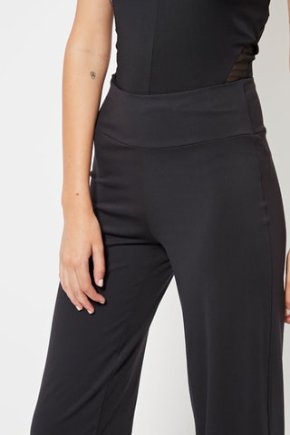 Broek Regular Fit Hoge Taille- Zwart