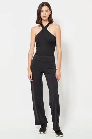 Broek Regular Fit Hoge Taille- Zwart