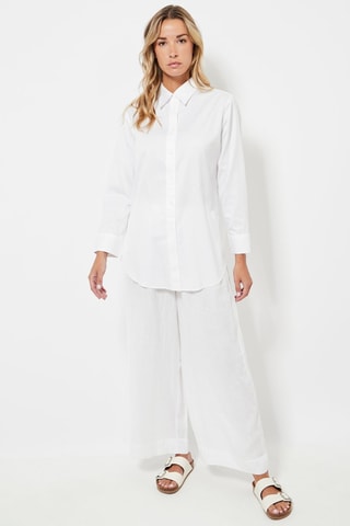 Linnen Broek Straight Leg - Wit