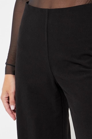 Velours Broek Hoge Taille - Zwart