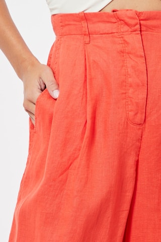 7/8 Linnen Broek Hoge Taille Wide Legs- Rood