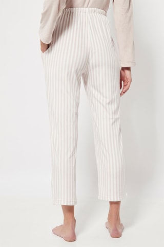 7/8 broek recht model met hoge taille. Wit