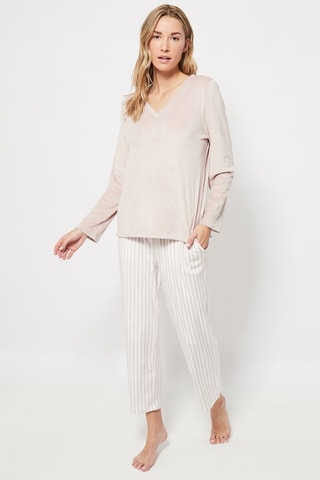 7/8 broek recht model met hoge taille. Wit