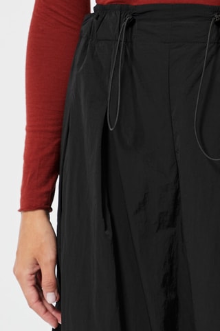 Cargobroek 7/8 Hoge Taille Wide Legs - Zwart