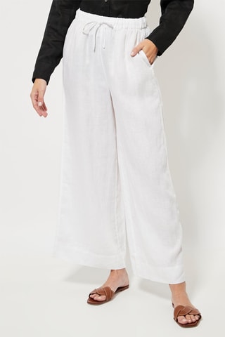 Rechte Linnen Broek - Wit