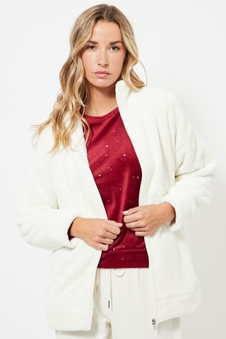 Fleece Pyjamajasje  - Wit