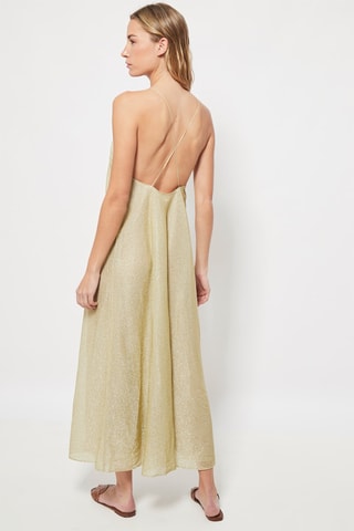 Midi-jurk. Gemêleerd Beige