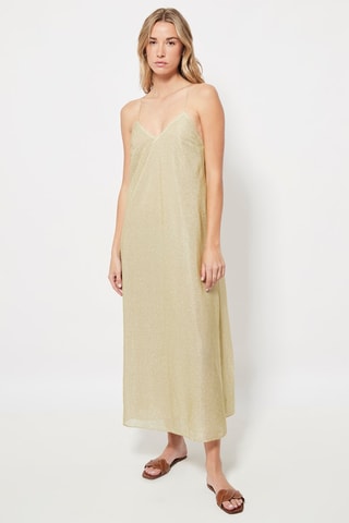 Midi-jurk. Gemêleerd Beige