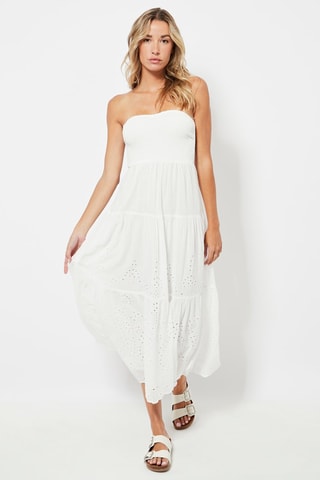 Strapless Jurk - Wit