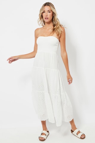 Strapless Jurk - Wit