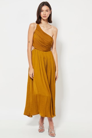 Asymmetrische Jurk - Mosterdgeel