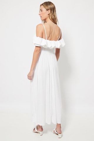 Linnen Lange Jurk Wit