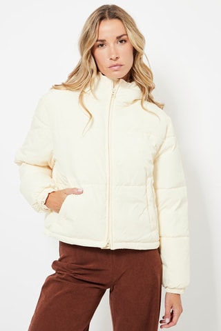 Gewatteerde Jas met Capuchon - Ecru