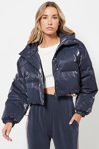 Gewatteerde Jas met Capuchon - Marineblauw