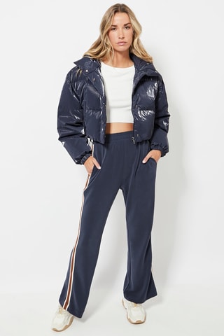 Gewatteerde Jas met Capuchon - Marineblauw