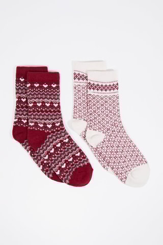 2 Paar Sokken - Rood en Wit