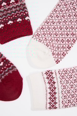 2 Paar Sokken - Rood en Wit