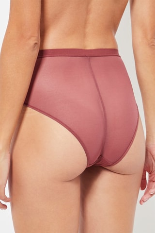 2 Slips Hoge Taille - Oudroze en Zwart