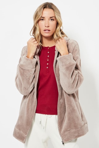 Fleece Pyjamasweater - Taupe