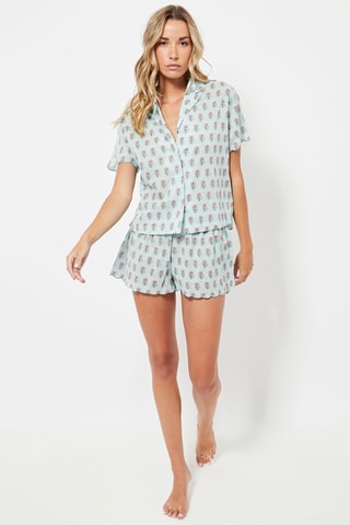 Pyjamashort Hoge Taille - Lichtblauw