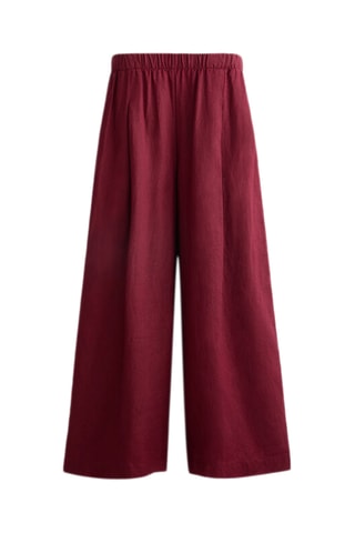 Linnen Broek Wide Legs - Bordeauxrood