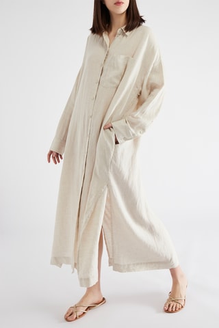 Linnen Blouse-jurk - Beige