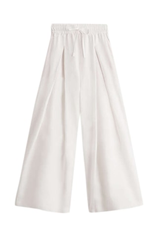 Linnen Broek Wide Legs - Wit