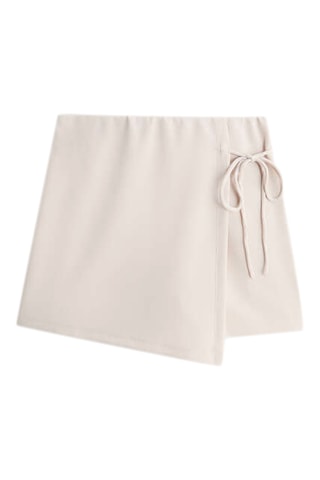 Asymmetrische wikkelrok - Beige