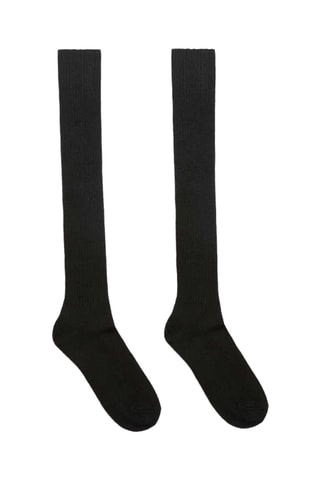 Hoge Wollen en Kasjmier Sokken - Zwart