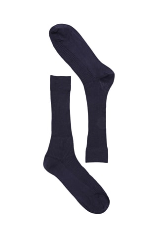 Hoge Zijden Sokken - Marineblauw