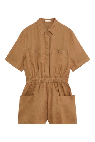 Linnen Playsuit - Camel