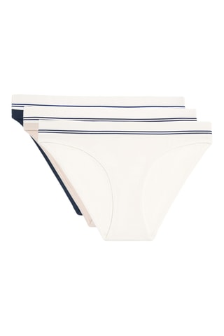 3 Tanga's - Marineblauw en Wit